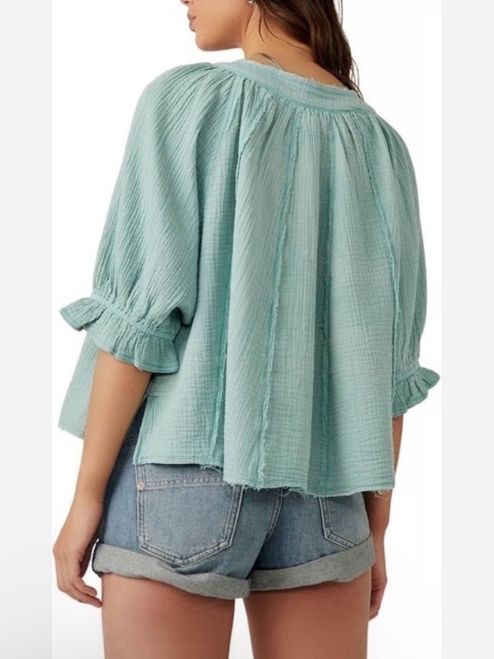 Free People We The Free Lucy Aqua Swing Top - Picture 3 of 6